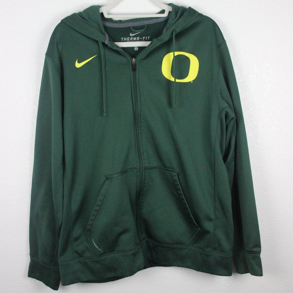 Nike, Sweater, Therma fit, Men's L, green, Oregon